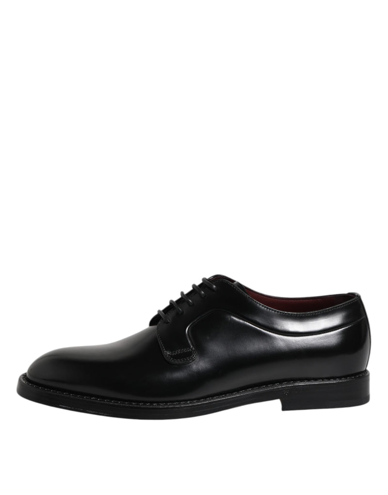 Scarpe derby eleganti stringate in pelle di vitello nera Dolce & Gabbana