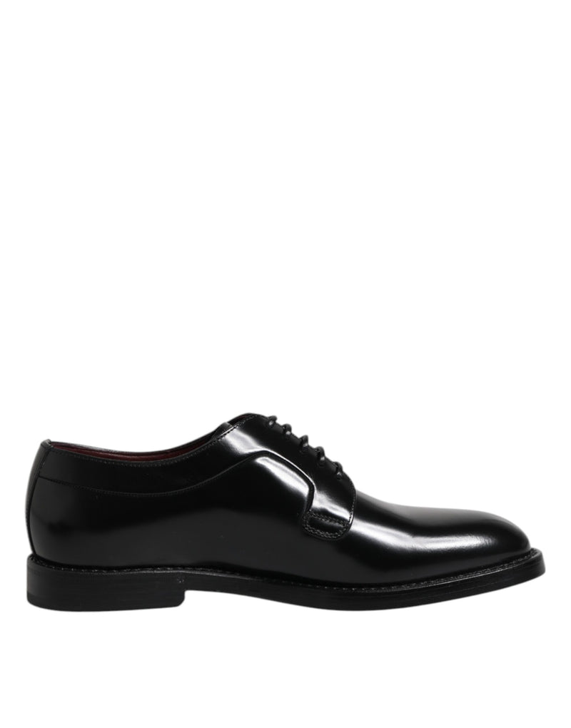 Scarpe derby eleganti stringate in pelle di vitello nera Dolce & Gabbana