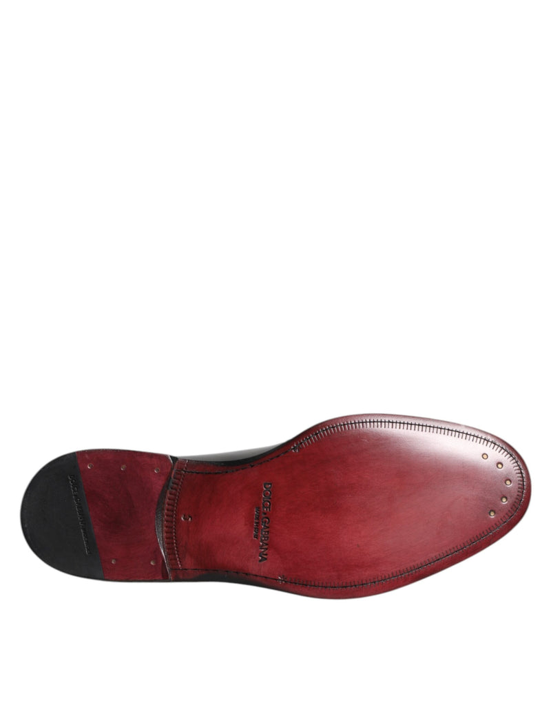 Scarpe derby eleganti stringate in pelle di vitello nera Dolce & Gabbana