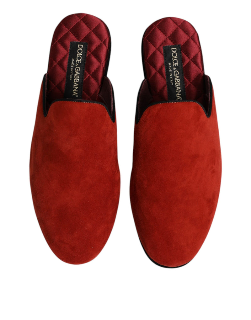 Mules plates en daim orange Dolce & Gabbana