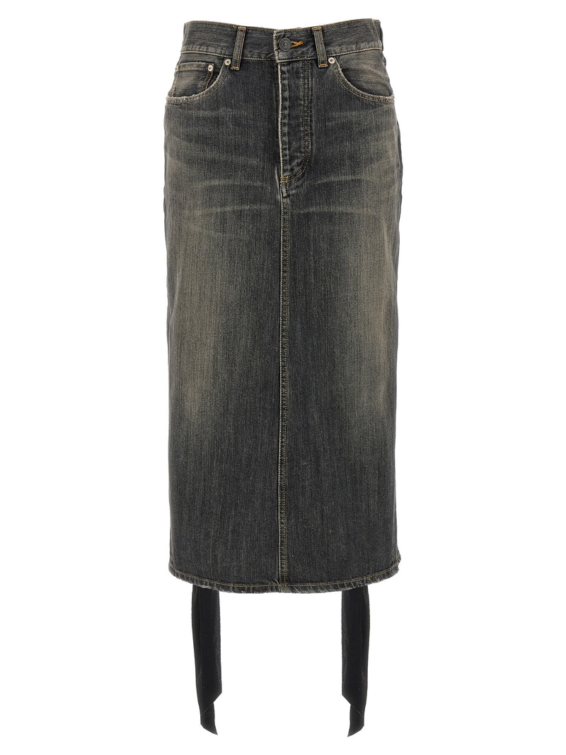 Balenciaga Lace Up Denim Skirt - Cotton Denim - Style 3TSW671441 | URBALENTI ™