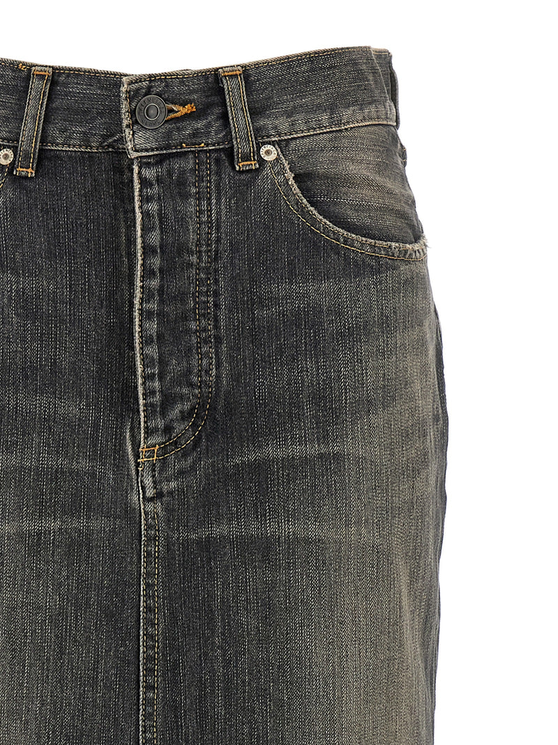 Balenciaga Lace Up Denim Skirt - Cotton Denim - Style 3TSW671441 | URBALENTI ™