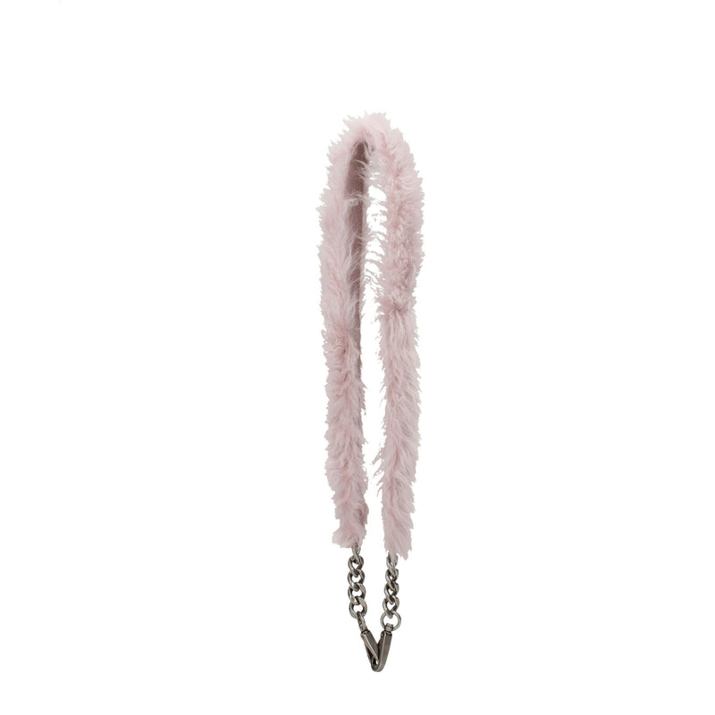 Sac porté épaule en fourrure rose Miu Miu