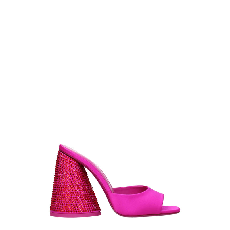 Sandales à plateforme en satin rose The Attico