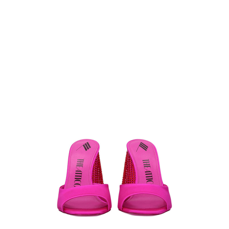 Sandales à plateforme en satin rose The Attico