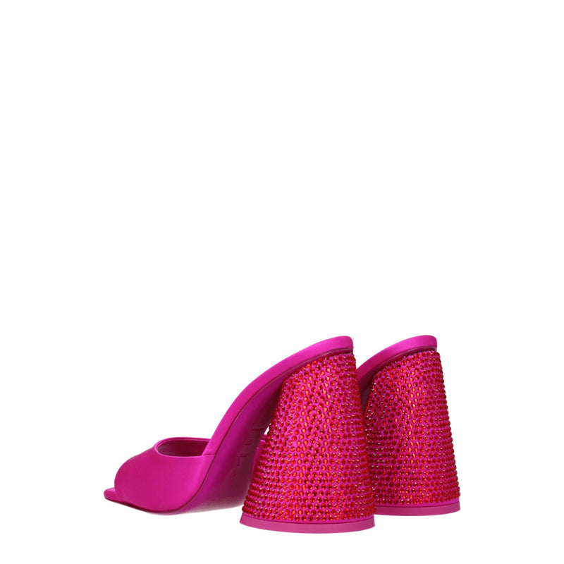Sandales à plateforme en satin rose The Attico