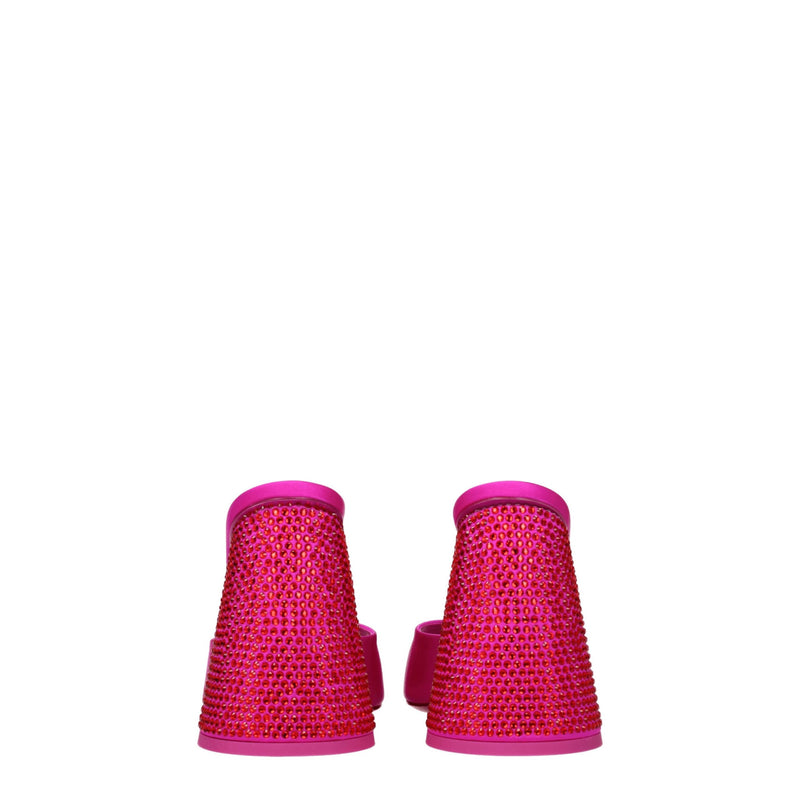 Sandales à plateforme en satin rose The Attico