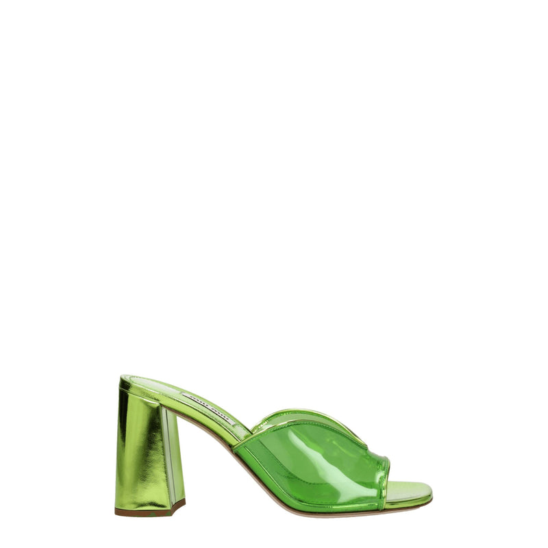 Sandalias verdes con plataforma de plexiglás Miu Miu