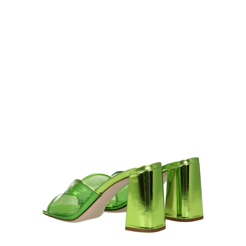 Sandalias verdes con plataforma de plexiglás Miu Miu