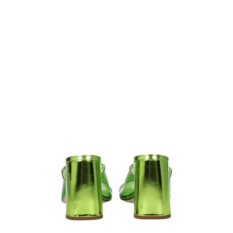 Sandalias verdes con plataforma de plexiglás Miu Miu