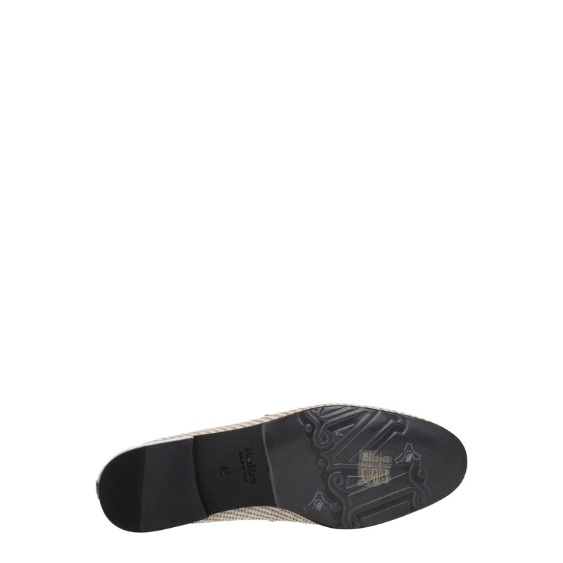 Max Mara Beige Fabric Slip-On Loafers