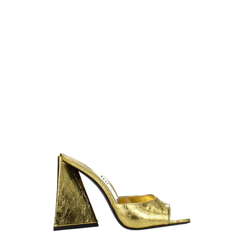 The Attico Gold Leather Platform Sandals