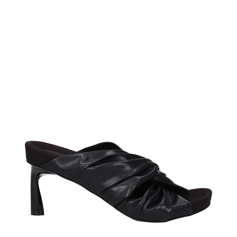 Stella McCartney Black Leather Stiletto Heel Sandals