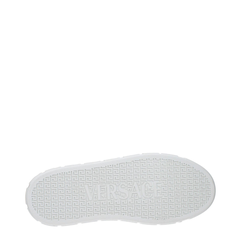 Versace White Leather Low Top Sneakers