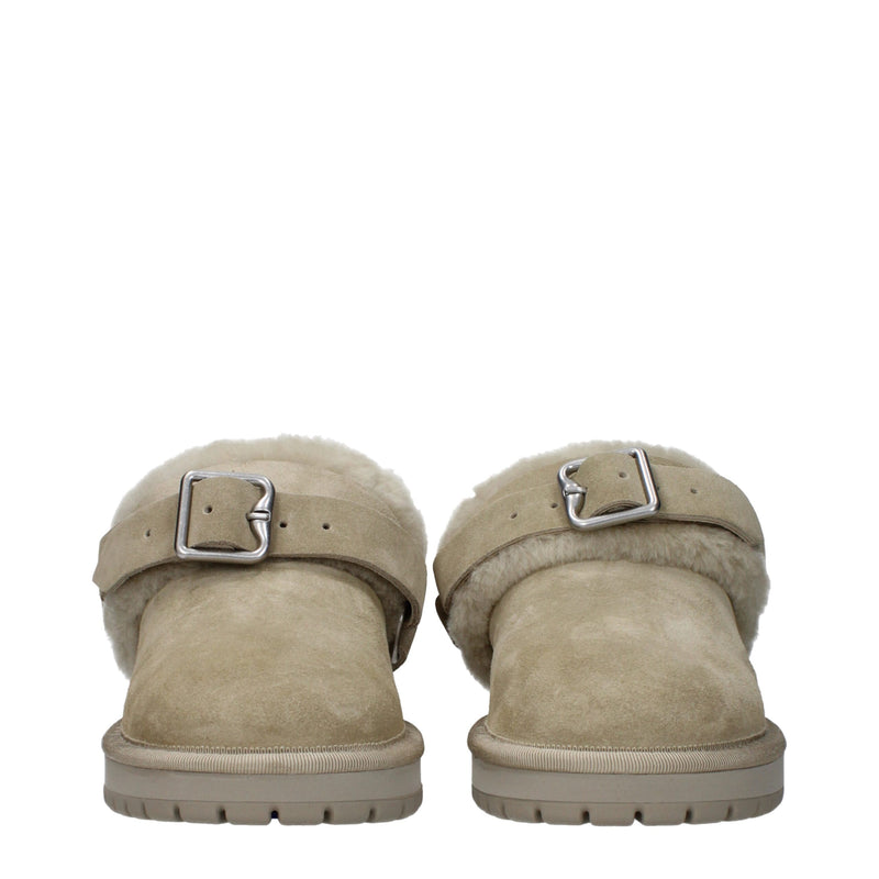 Burberry Green Leather Slippers