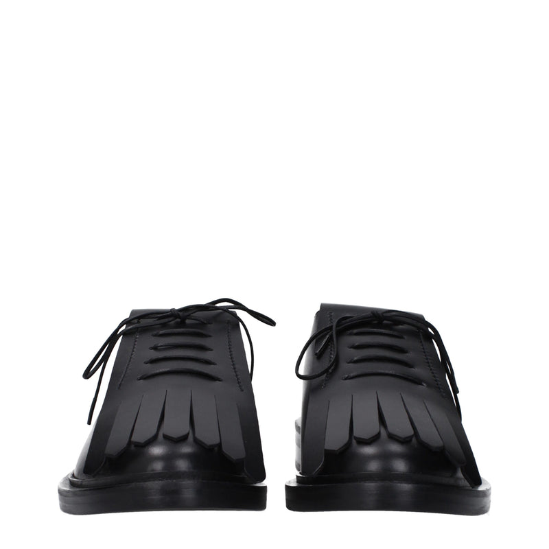 Max Mara Black Leather Oxfords And Derbies