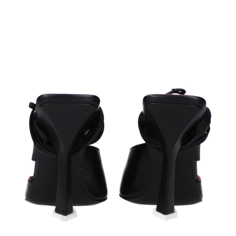 Sandali con tacco a stiletto in pelle nera The Attico