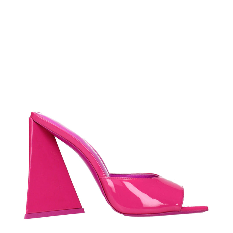 Sandales compensées en cuir rose The Attico