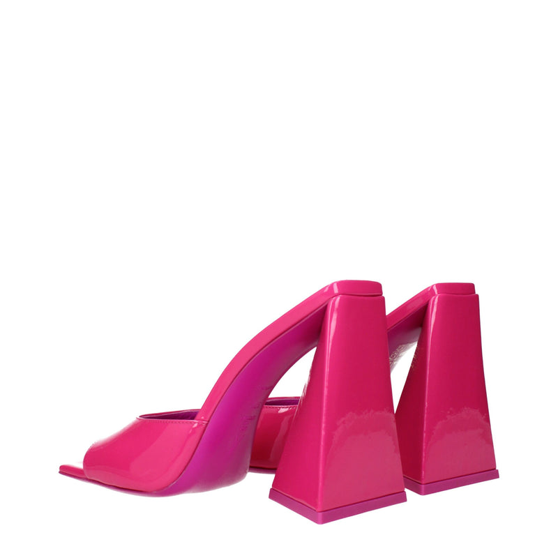 Sandales compensées en cuir rose The Attico