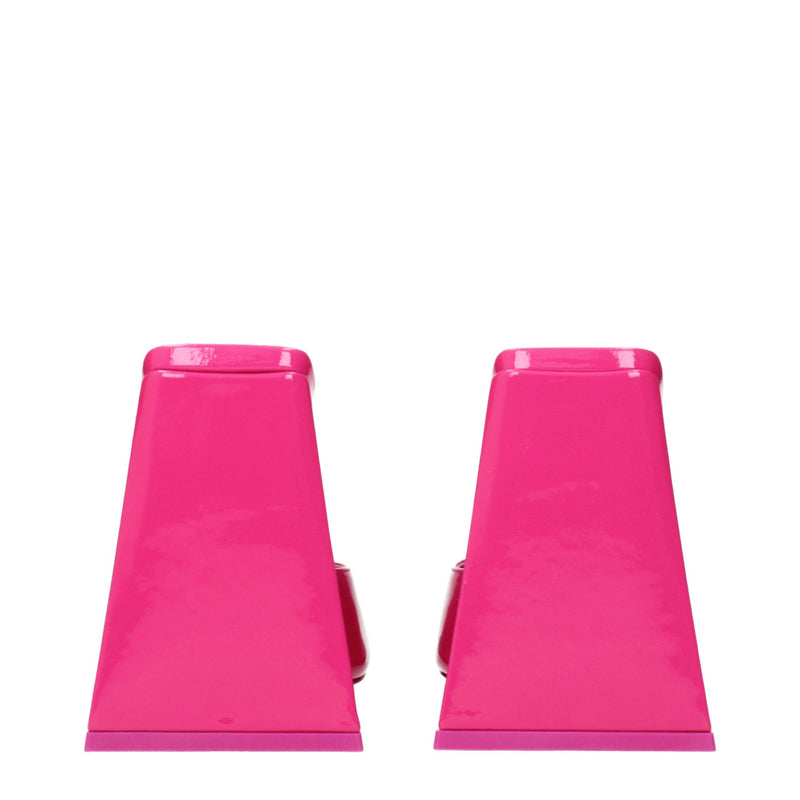 Sandales compensées en cuir rose The Attico