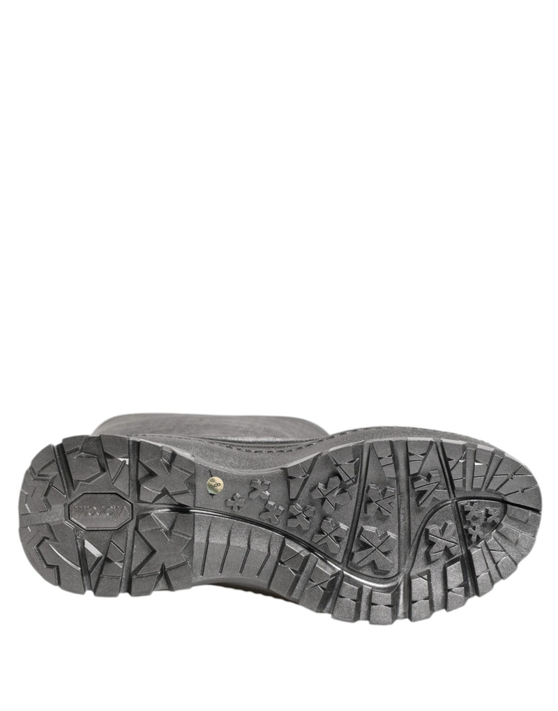Dolce & Gabbana Metallic Silver Pull On Rain Boots Shoes