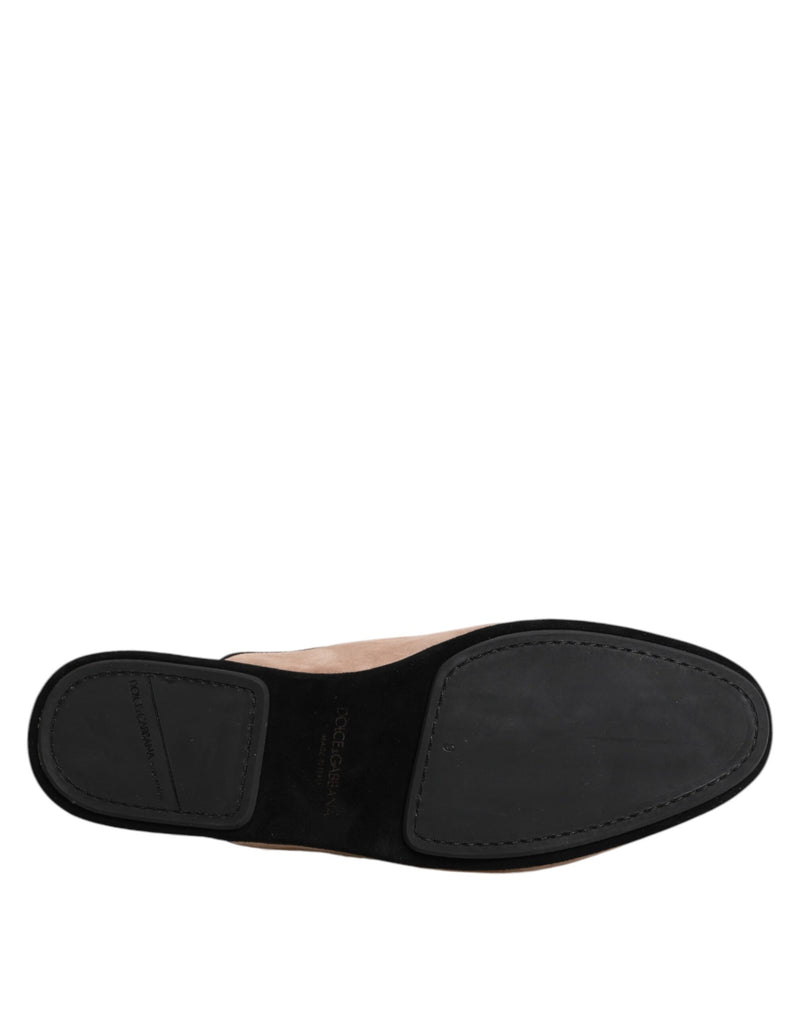 Dolce & Gabbana Ciabatte beige basse in pelle scamosciata