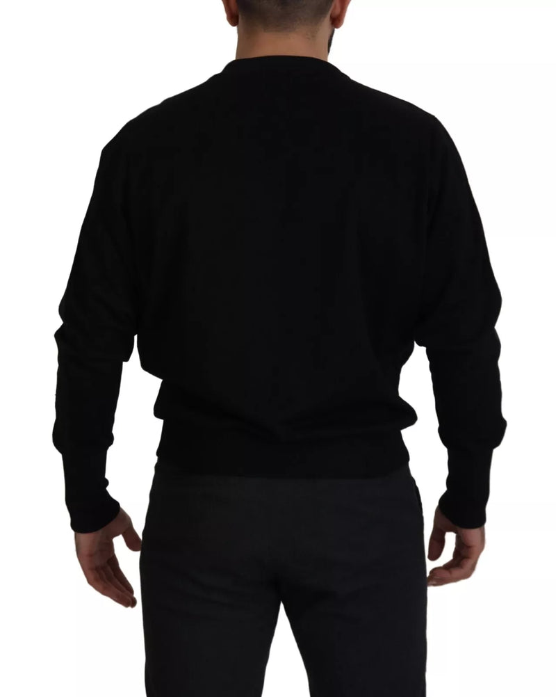Moletom preto Dolce & Gabbana de algodão com gola redonda