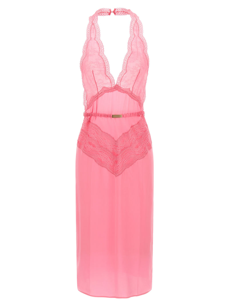 Gucci Satin And Lace Dress | Urbalenti™ NYC
