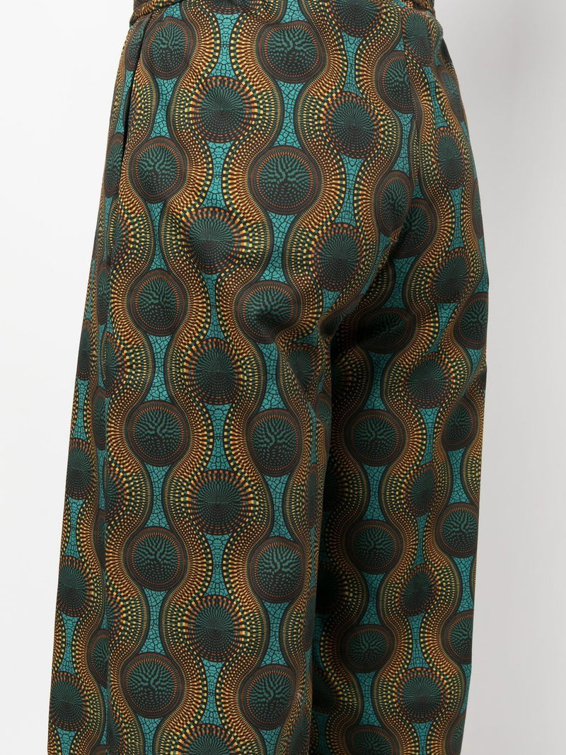 Ozwald Boateng Ozwald Boateng Elastic waist printed cotton trousers