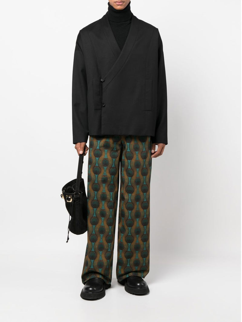 Ozwald Boateng Ozwald Boateng Elastic waist printed cotton trousers