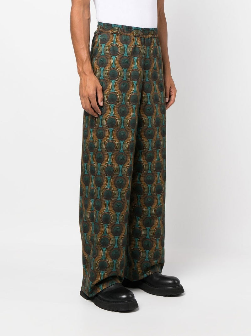 Ozwald Boateng Ozwald Boateng Elastic waist printed cotton trousers