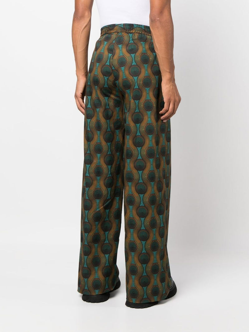 Ozwald Boateng Ozwald Boateng Elastic waist printed cotton trousers