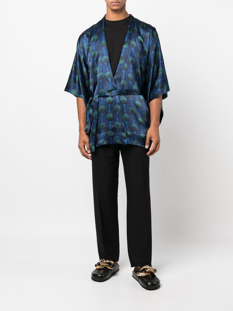Ozwald Boateng Ozwald Boateng Printed silk short kimono