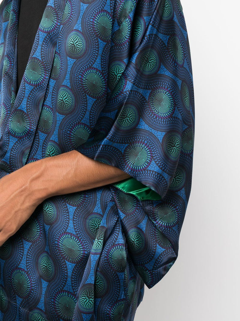 Ozwald Boateng Ozwald Boateng Printed silk short kimono