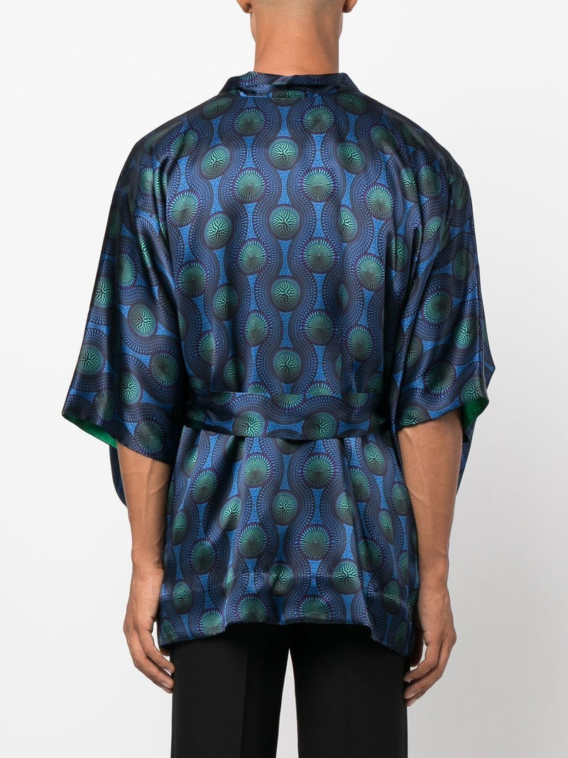 Ozwald Boateng Ozwald Boateng Printed silk short kimono