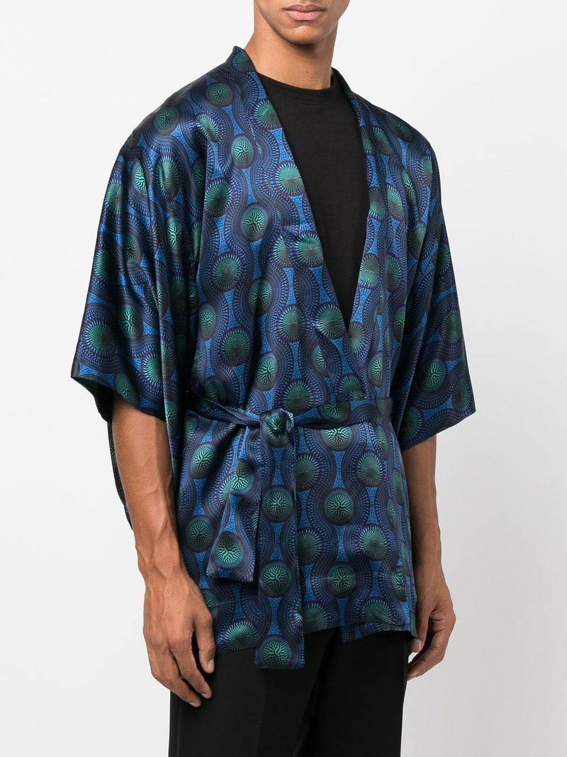 Ozwald Boateng Ozwald Boateng Printed silk short kimono