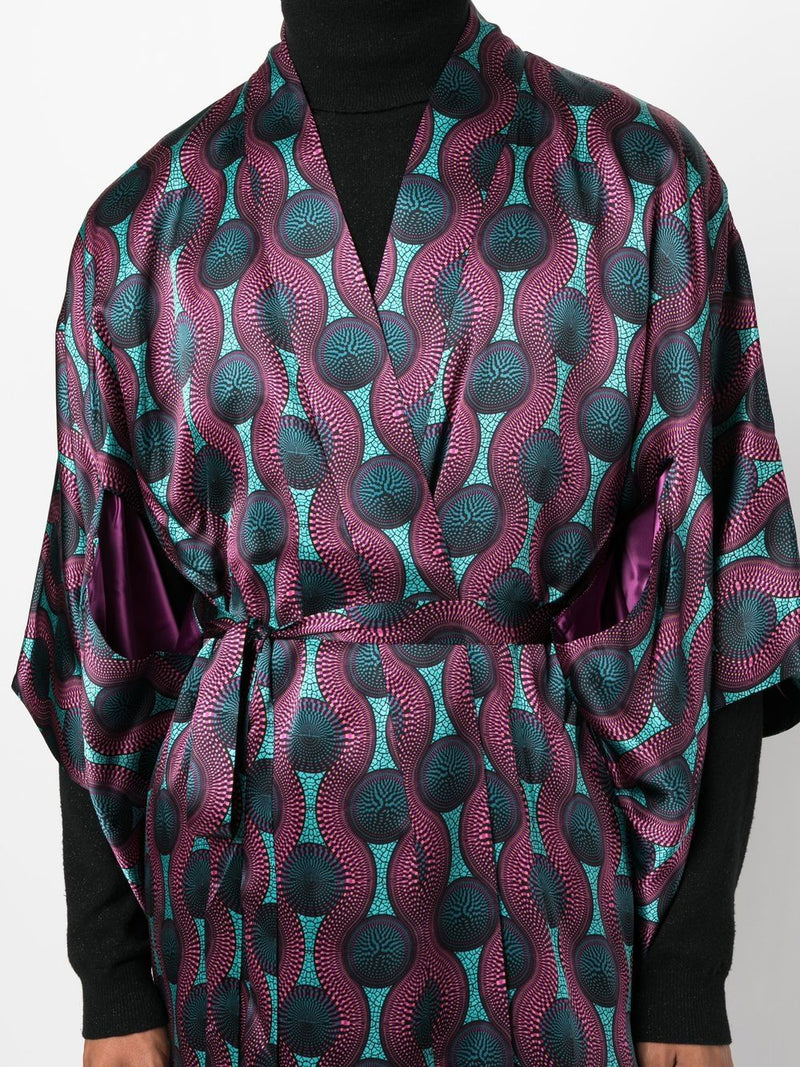 Ozwald Boateng Ozwald Boateng Printed silk kimono dress