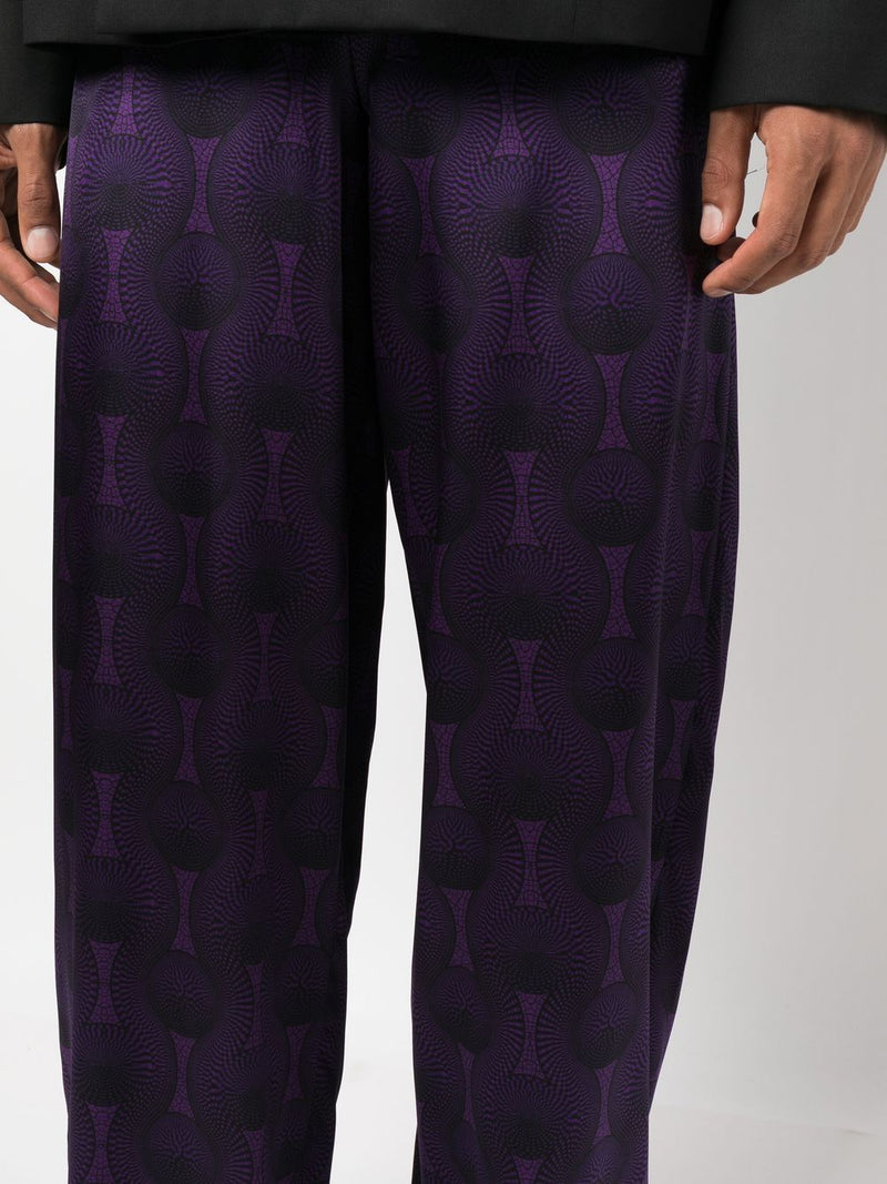Ozwald Boateng Ozwald Boateng Elastic waist printed silk trousers