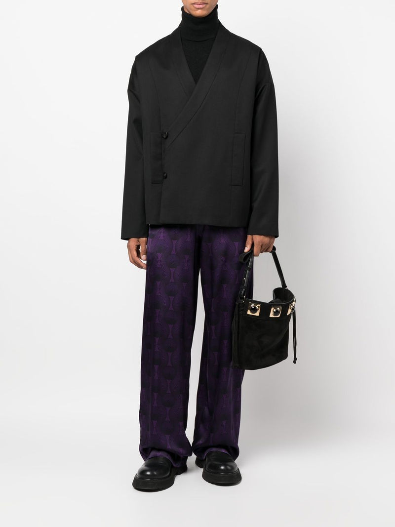Ozwald Boateng Ozwald Boateng Elastic waist printed silk trousers