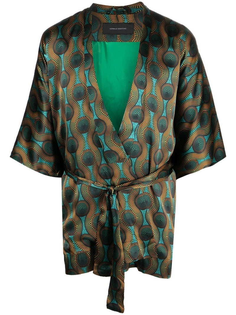 Ozwald Boateng Ozwald Boateng Printed silk short kimono