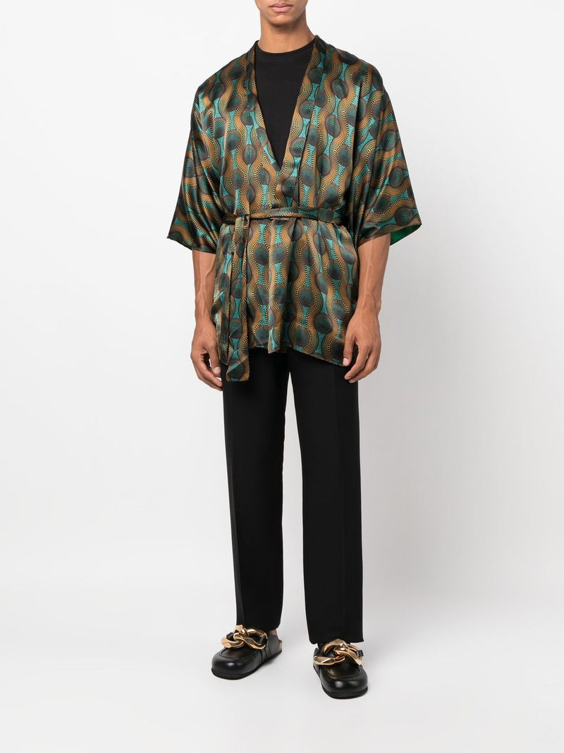 Ozwald Boateng Ozwald Boateng Printed silk short kimono