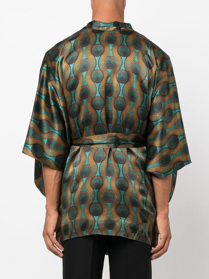 Ozwald Boateng Ozwald Boateng Printed silk short kimono