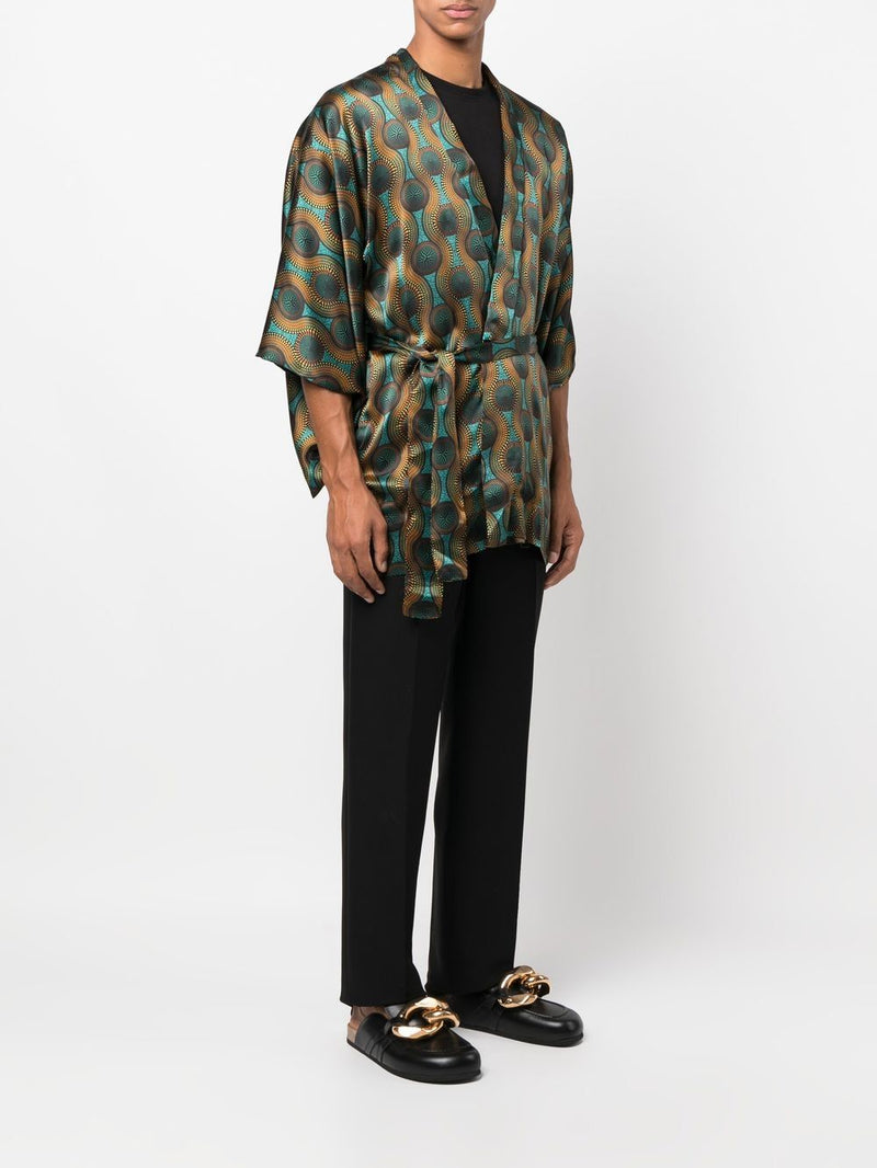 Ozwald Boateng Ozwald Boateng Printed silk short kimono
