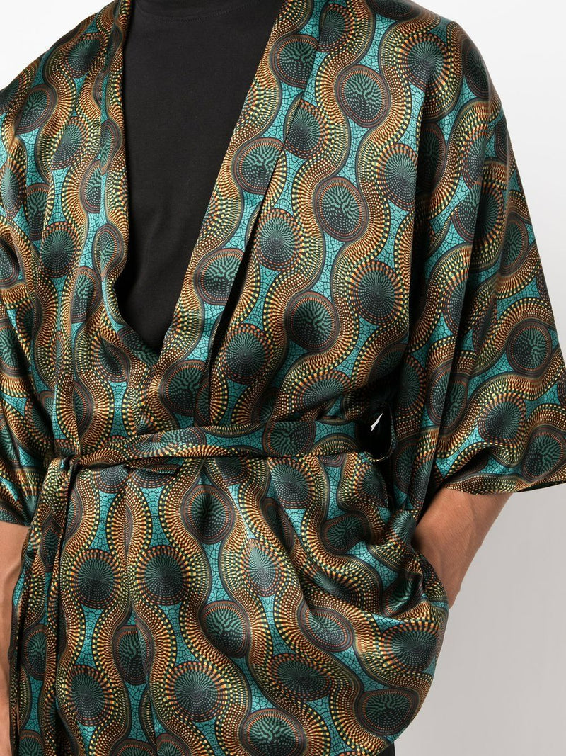 Ozwald Boateng Ozwald Boateng Printed silk short kimono