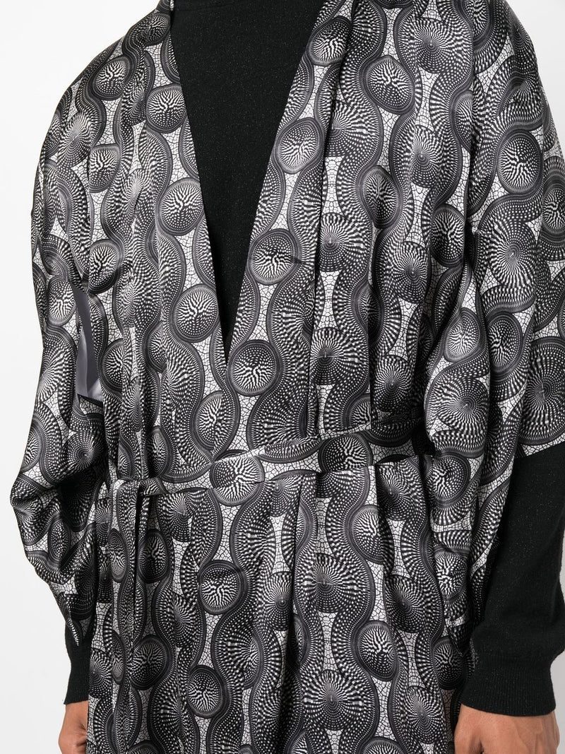 Ozwald Boateng Ozwald Boateng Printed silk long kimono
