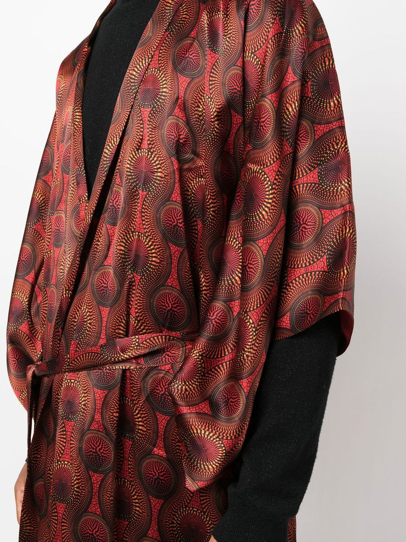Ozwald Boateng Ozwald Boateng Printed silk long kimono