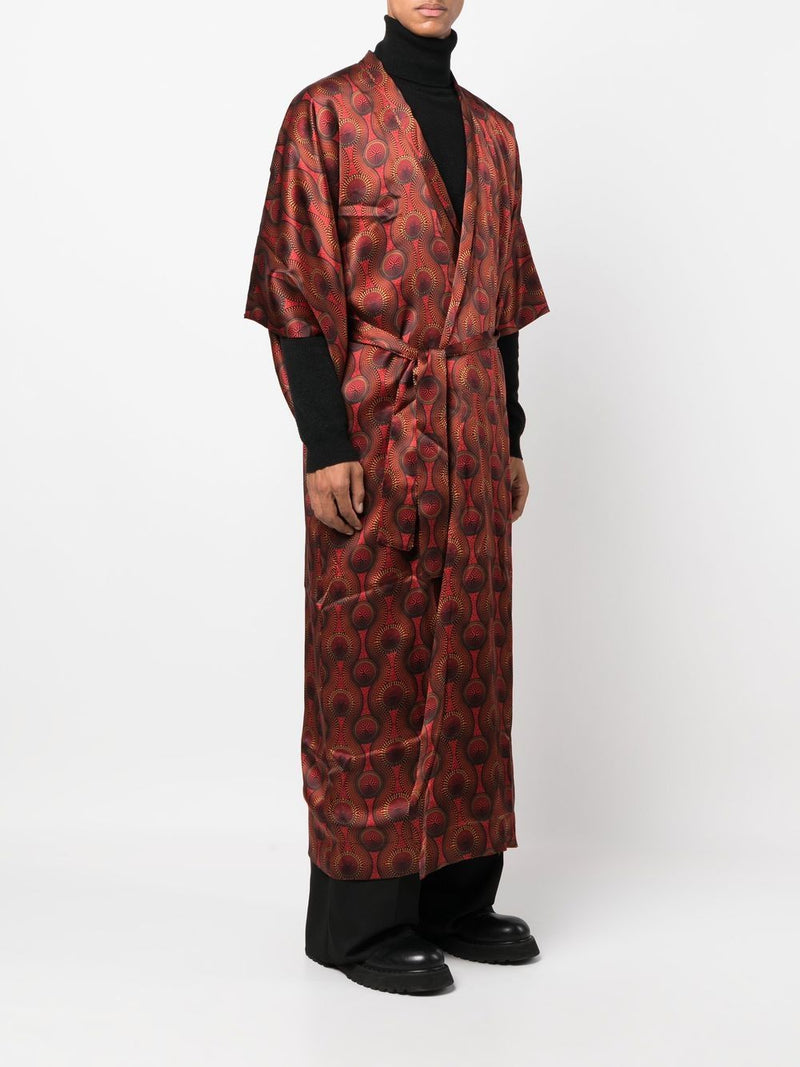 Ozwald Boateng Ozwald Boateng Printed silk long kimono