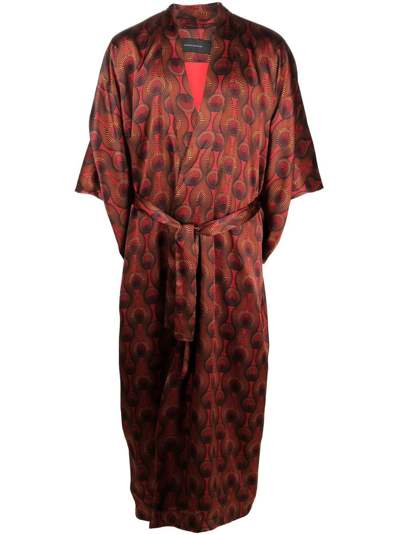 Ozwald Boateng Ozwald Boateng Printed silk long kimono