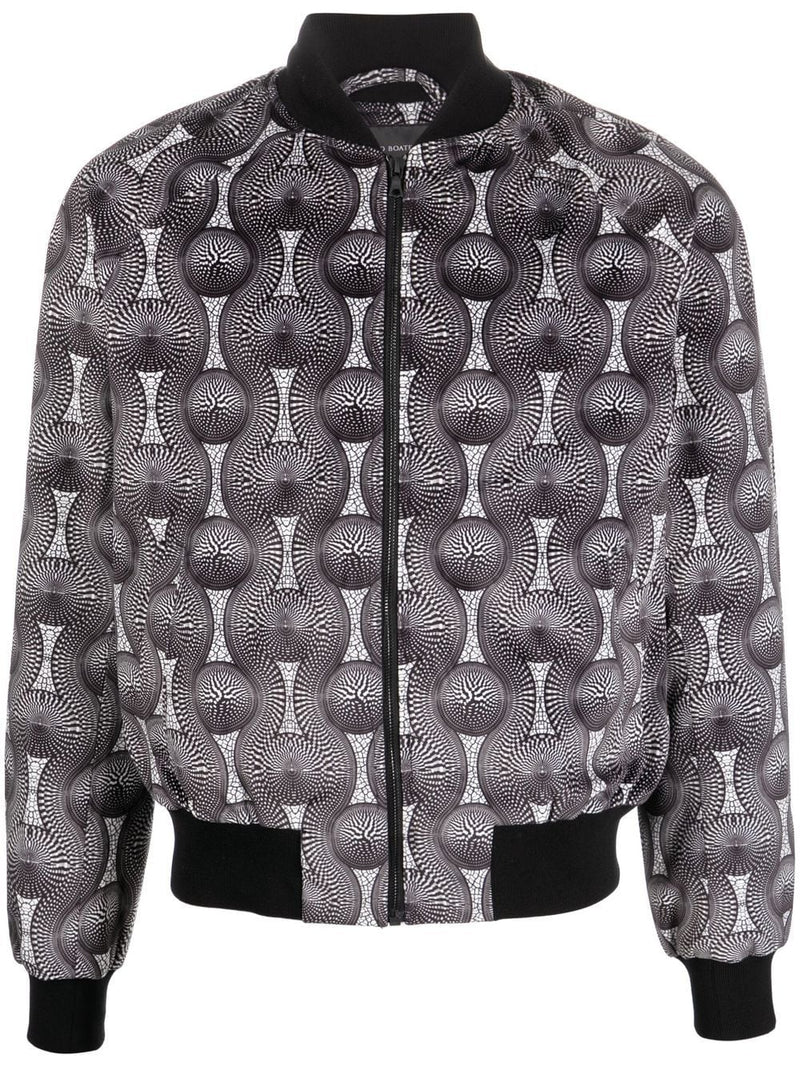 Ozwald Boateng Ozwald Boateng Printed velvet bomber jacket