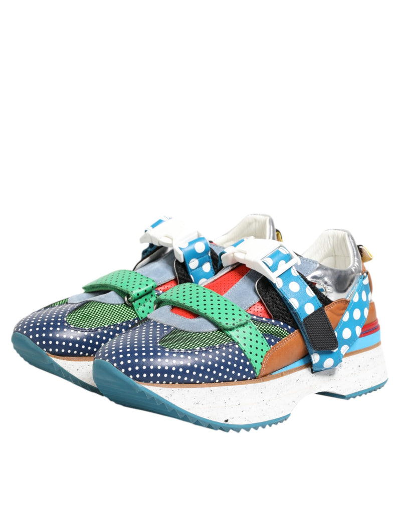 Baskets basses en cuir multicolore Dolce & Gabbana